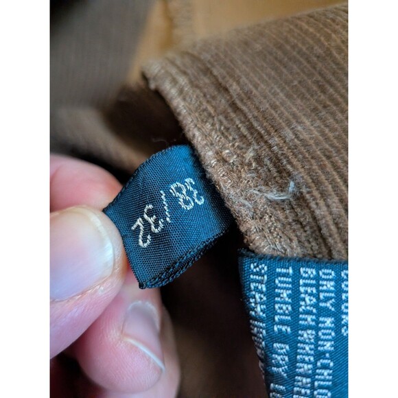 Vtg Polo Ralph Lauren Pants Mens 38x29 -Hemmed- Dark Brown Corduroy Trousers 90s - Picture 14 of 16